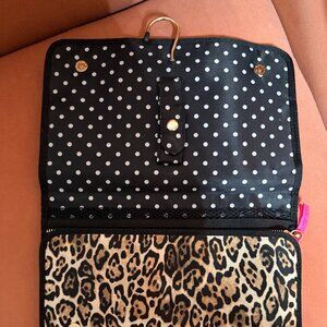 VS Victoria's Secret travel toiletry, makeup, jewelry bag, leopard print